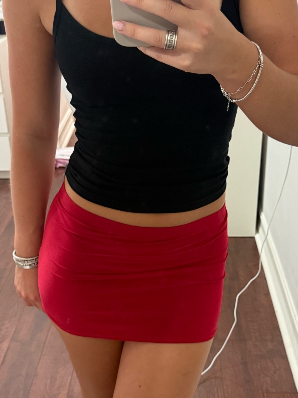 PrettyLittleThing Red Mini Skirt
